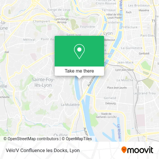 Vélo'V Confluence les Docks map