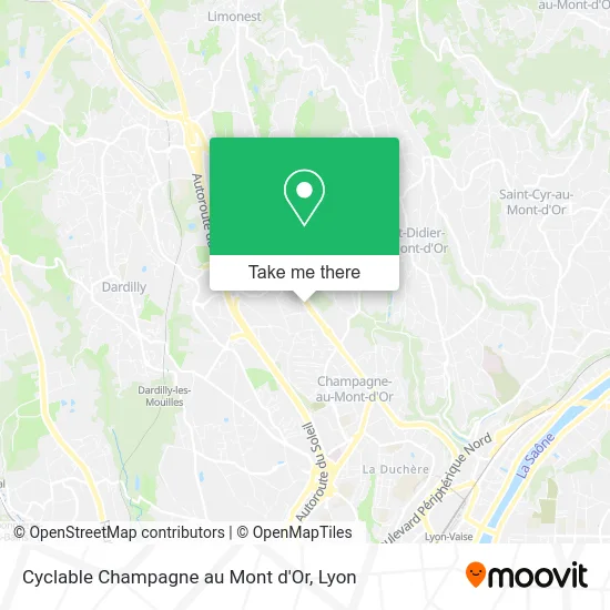 Cyclable Champagne au Mont d'Or map