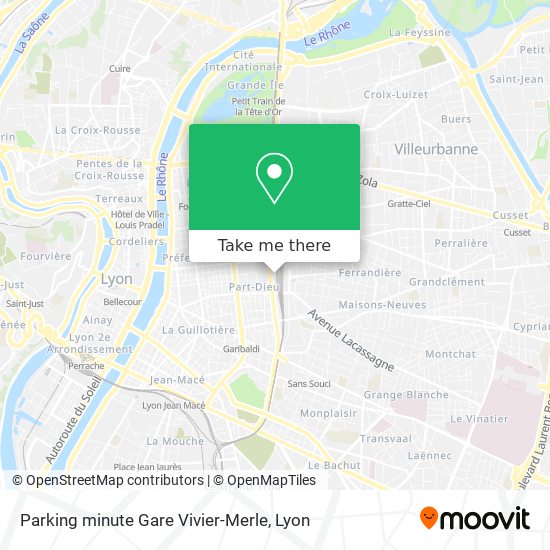 Parking minute Gare Vivier-Merle map