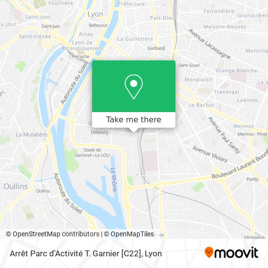 Arrêt Parc d'Activité T. Garnier [C22] map