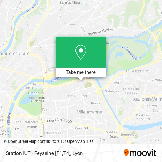 Station IUT - Feyssine [T1,T4] map