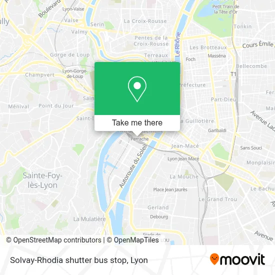 Solvay-Rhodia shutter bus stop map