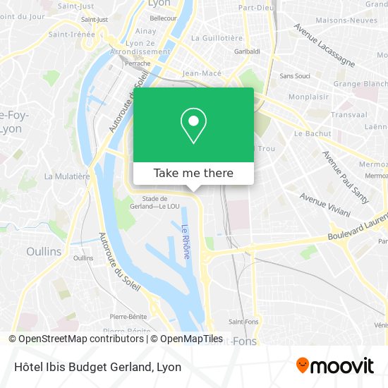 Hôtel Ibis Budget Gerland map