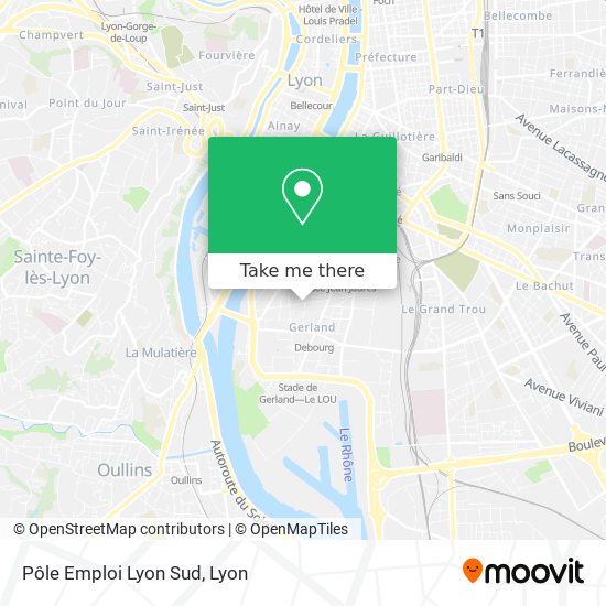 Pôle Emploi Lyon Sud map