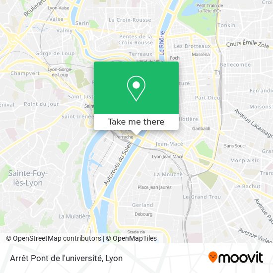 Arrêt Pont de l'université map