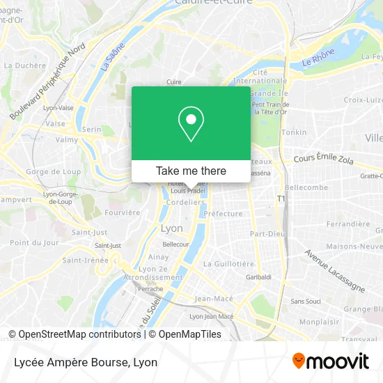 Lycée Ampère Bourse map