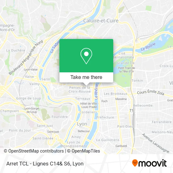 Arret TCL - Lignes C14& S6 map