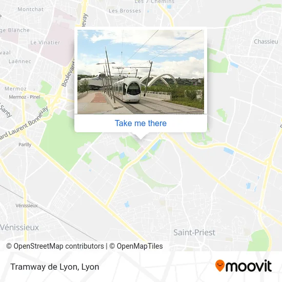 Tramway de Lyon map