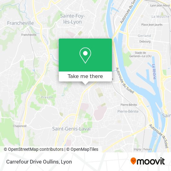 Carrefour Drive Oullins map