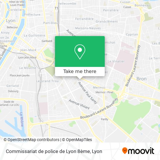 Commissariat de police de Lyon 8ème map