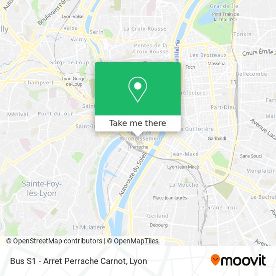 Bus S1 - Arret Perrache Carnot map