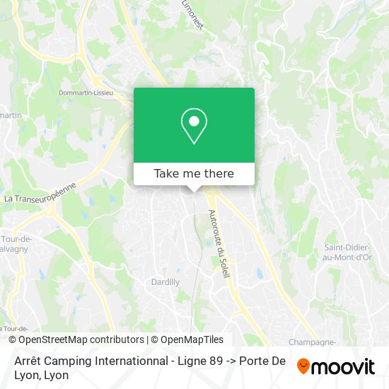Arrêt Camping Internationnal - Ligne 89 -> Porte De Lyon map