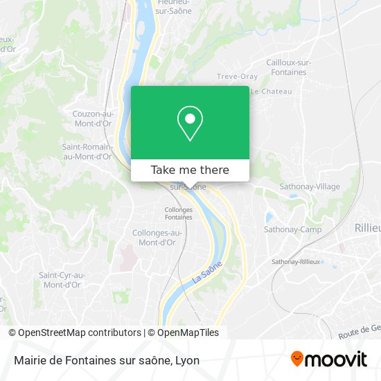 Mairie de Fontaines sur saône map