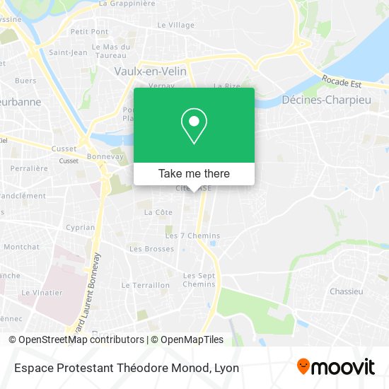 Mapa Espace Protestant Théodore Monod