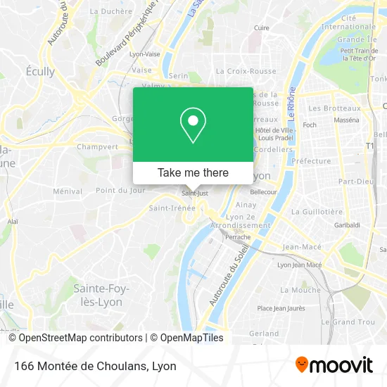 166 Montée de Choulans map