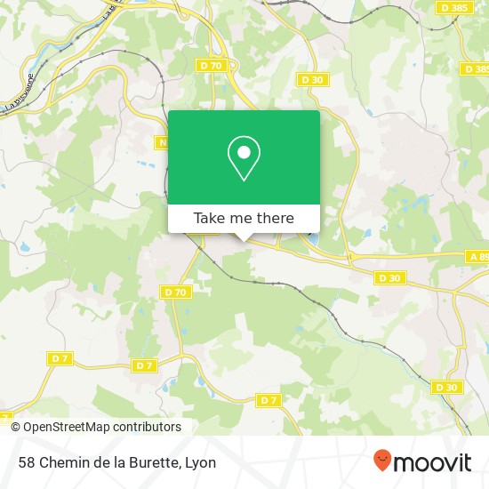 Mapa 58 Chemin de la Burette