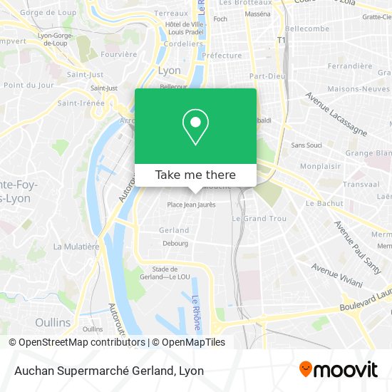 Auchan Supermarché Gerland map