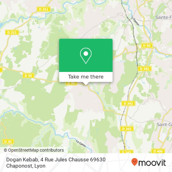 Dogan Kebab, 4 Rue Jules Chausse 69630 Chaponost map