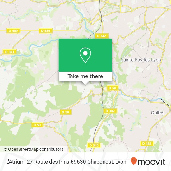 Mapa L'Atrium, 27 Route des Pins 69630 Chaponost