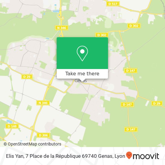 Mapa Elis Yan, 7 Place de la République 69740 Genas