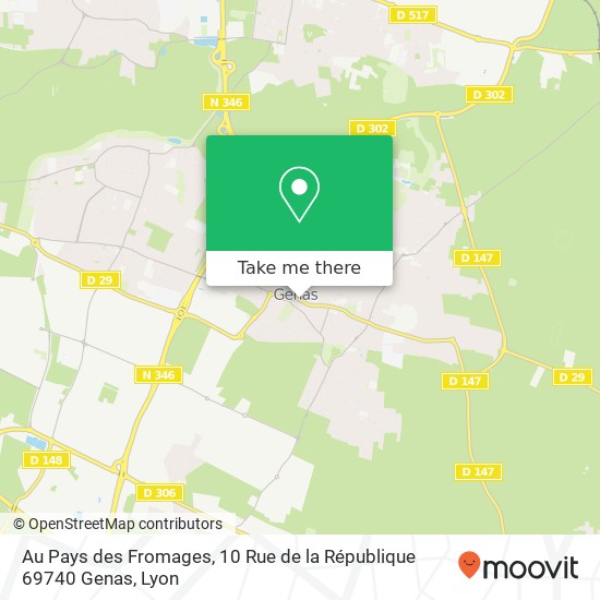 Au Pays des Fromages, 10 Rue de la République 69740 Genas map