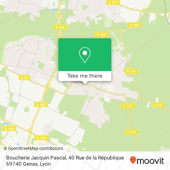 Boucherie Jacquin Pascal, 40 Rue de la République 69740 Genas map