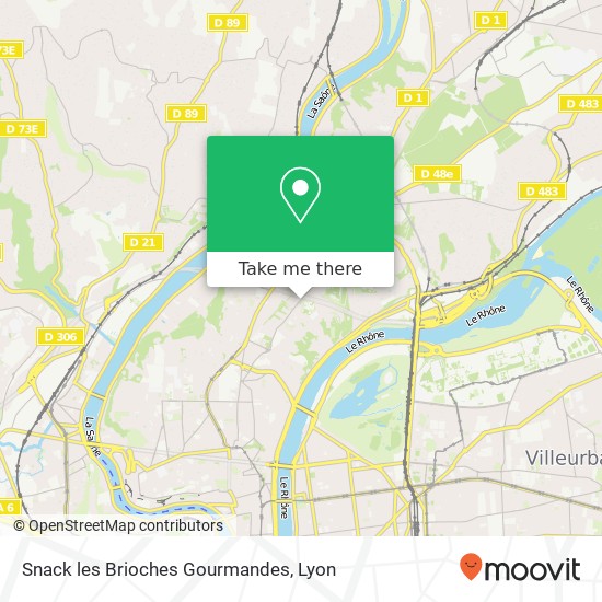 Mapa Snack les Brioches Gourmandes, 76 Rue Pasteur 69300 Caluire-et-Cuire