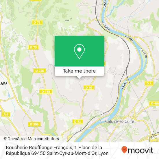 Mapa Boucherie Rouffiange François, 1 Place de la République 69450 Saint-Cyr-au-Mont-d'Or