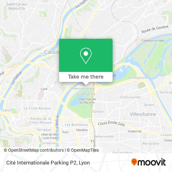 Mapa Cité Internationale Parking P2