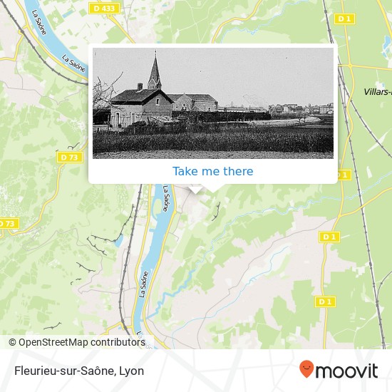 Mapa Fleurieu-sur-Saône