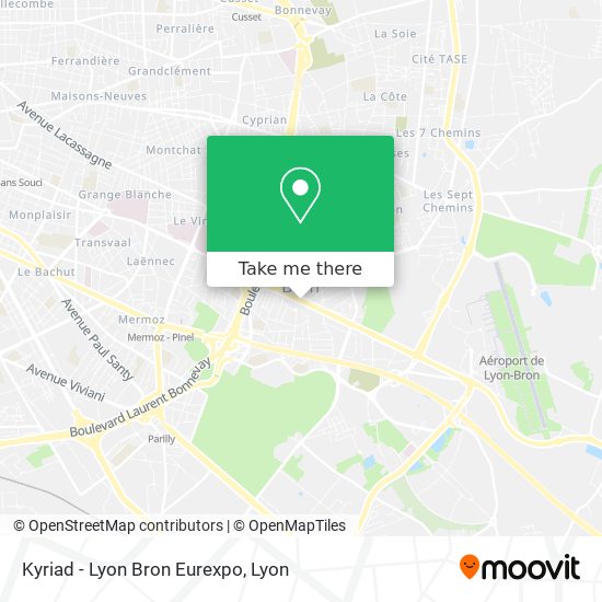 Mapa Kyriad - Lyon Bron Eurexpo