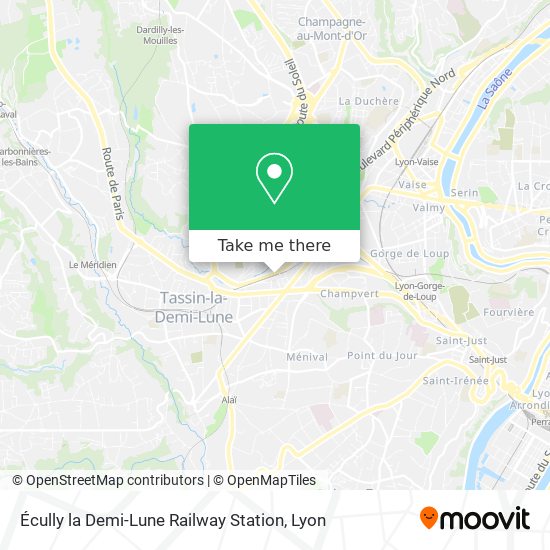 Écully la Demi-Lune Railway Station map