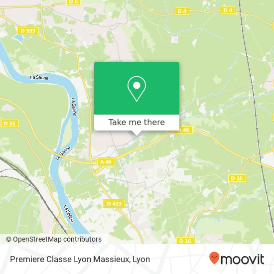Mapa Premiere Classe Lyon Massieux