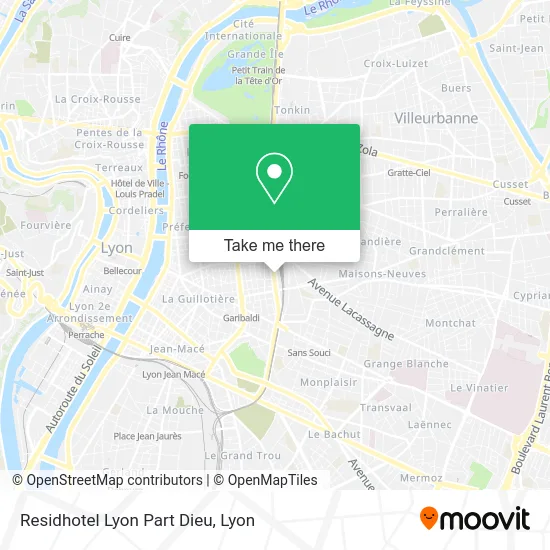 Residhotel Lyon Part Dieu map