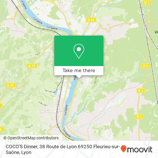 Mapa COCO'S Dinner, 38 Route de Lyon 69250 Fleurieu-sur-Saône