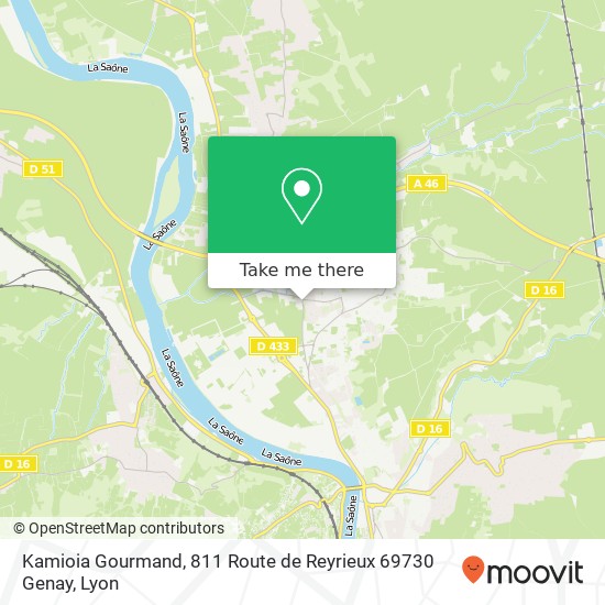 Mapa Kamioia Gourmand, 811 Route de Reyrieux 69730 Genay