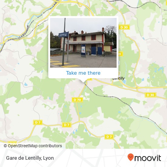 Gare de Lentilly map