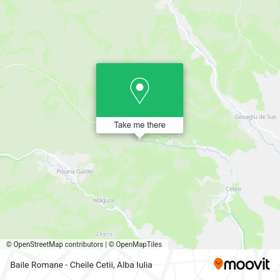 Baile Romane - Cheile Cetii map