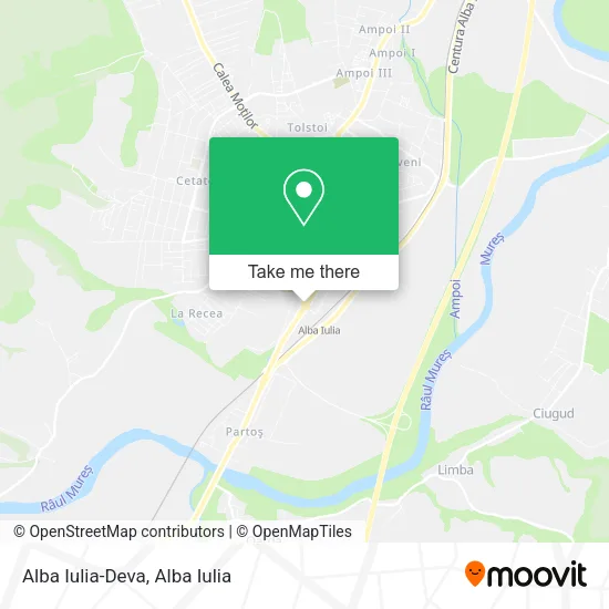 Alba Iulia-Deva map
