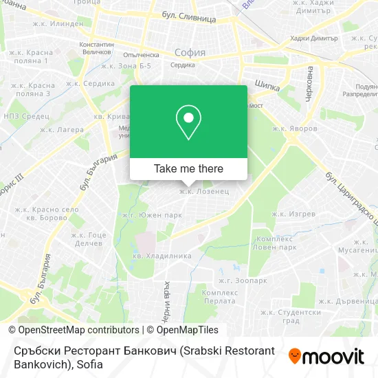 Карта Сръбски Ресторант Банкович (Srabski Restorant Bankovich)