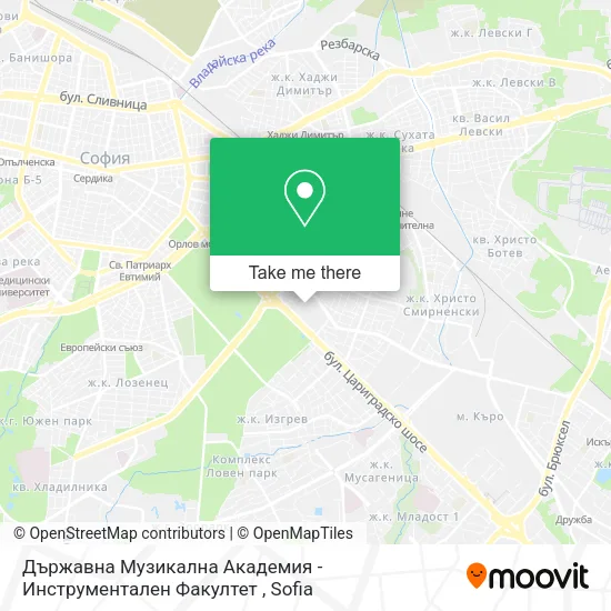 Карта Държавна Музикална Академия - Инструментален Факултет
