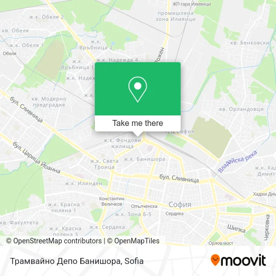 Карта Трамвайно Депо Банишора