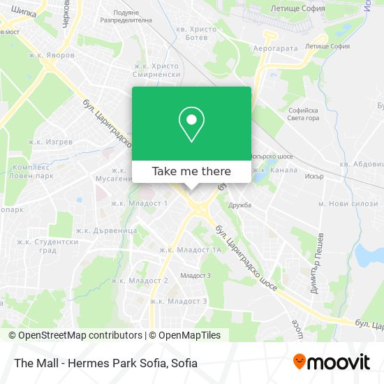 Карта The Mall - Hermes Park Sofia