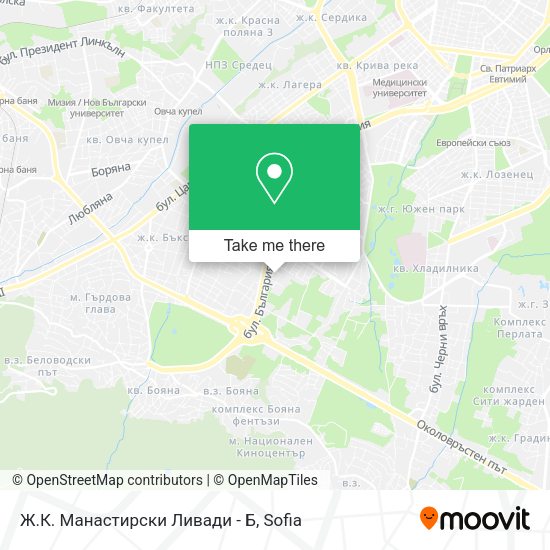 Ж.К. Манастирски Ливади - Б map