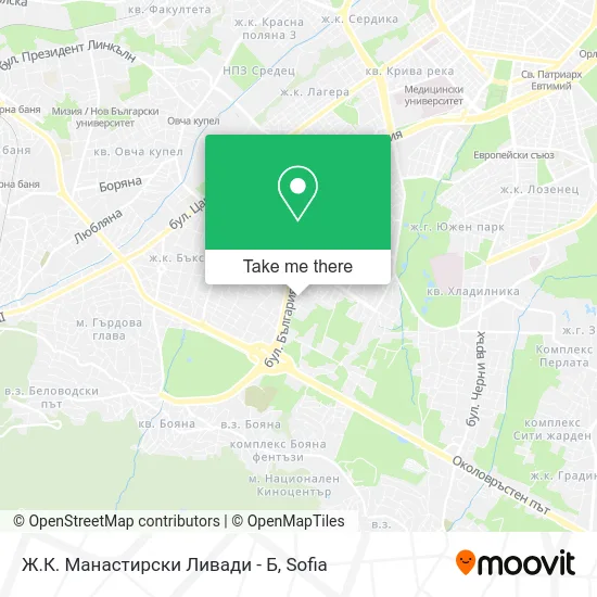 Карта Ж.К. Манастирски Ливади - Б