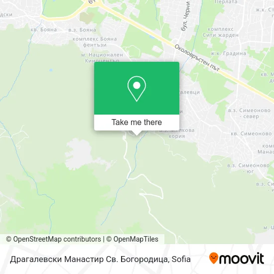 Карта Драгалевски Манастир Св. Богородица