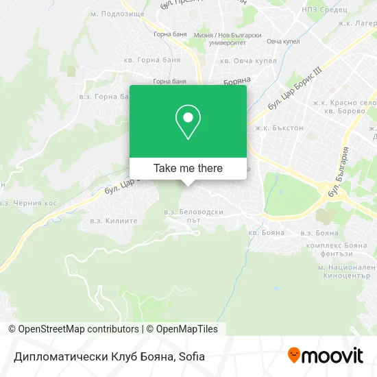 Карта Дипломатически Клуб Бояна