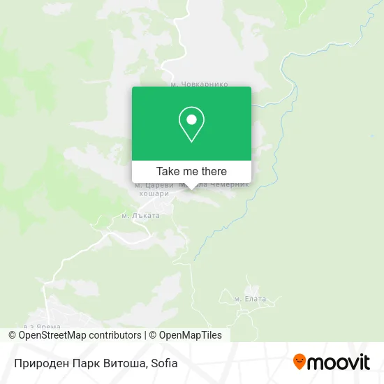Карта Природен Парк Витоша