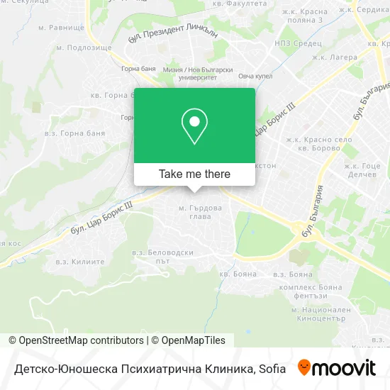 Карта Детско-Юношеска Психиатрична Клиника