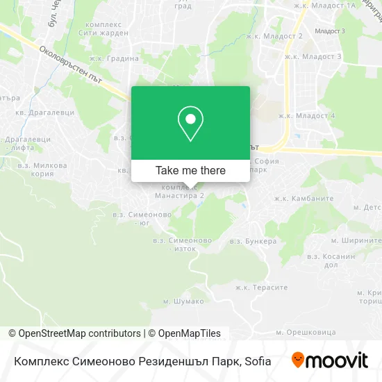 Карта Комплекс Симеоново Резиденшъл Парк
